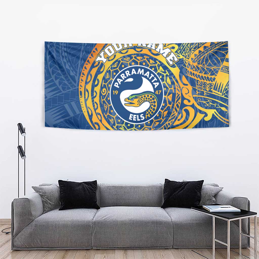 Personalized Parramatta Eels Tapestry Polynesian Tribal Chest and Sleeve Tattoo