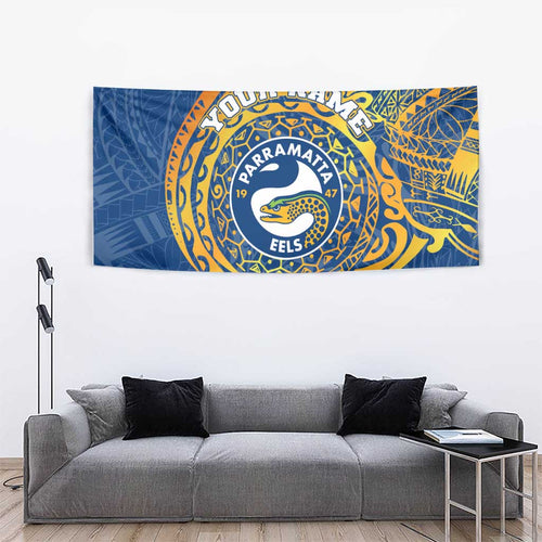 Personalized Parramatta Eels Tapestry Polynesian Tribal Chest and Sleeve Tattoo