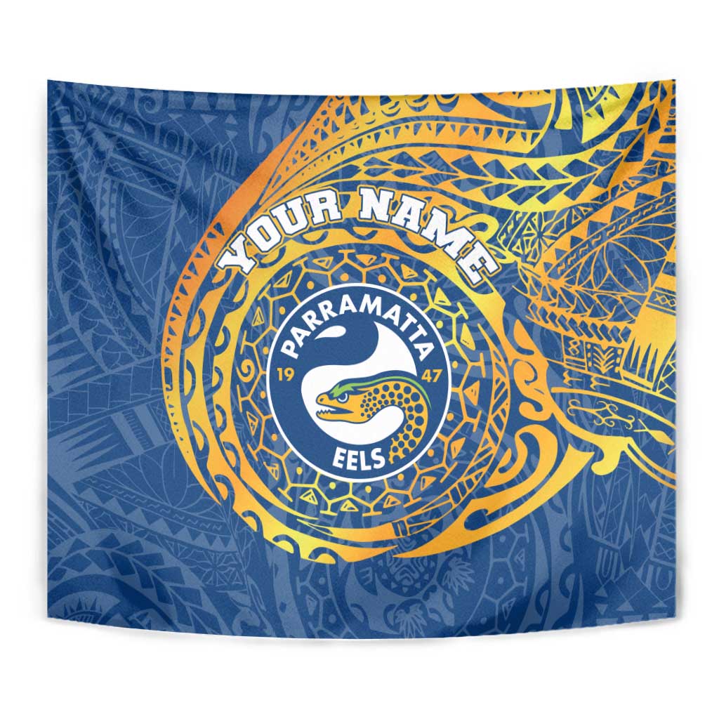 Personalized Parramatta Eels Tapestry Polynesian Tribal Chest and Sleeve Tattoo