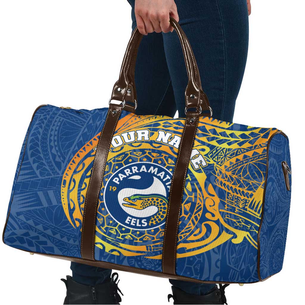 Personalized Parramatta Eels Travel Bag Polynesian Tribal Chest and Sleeve Tattoo