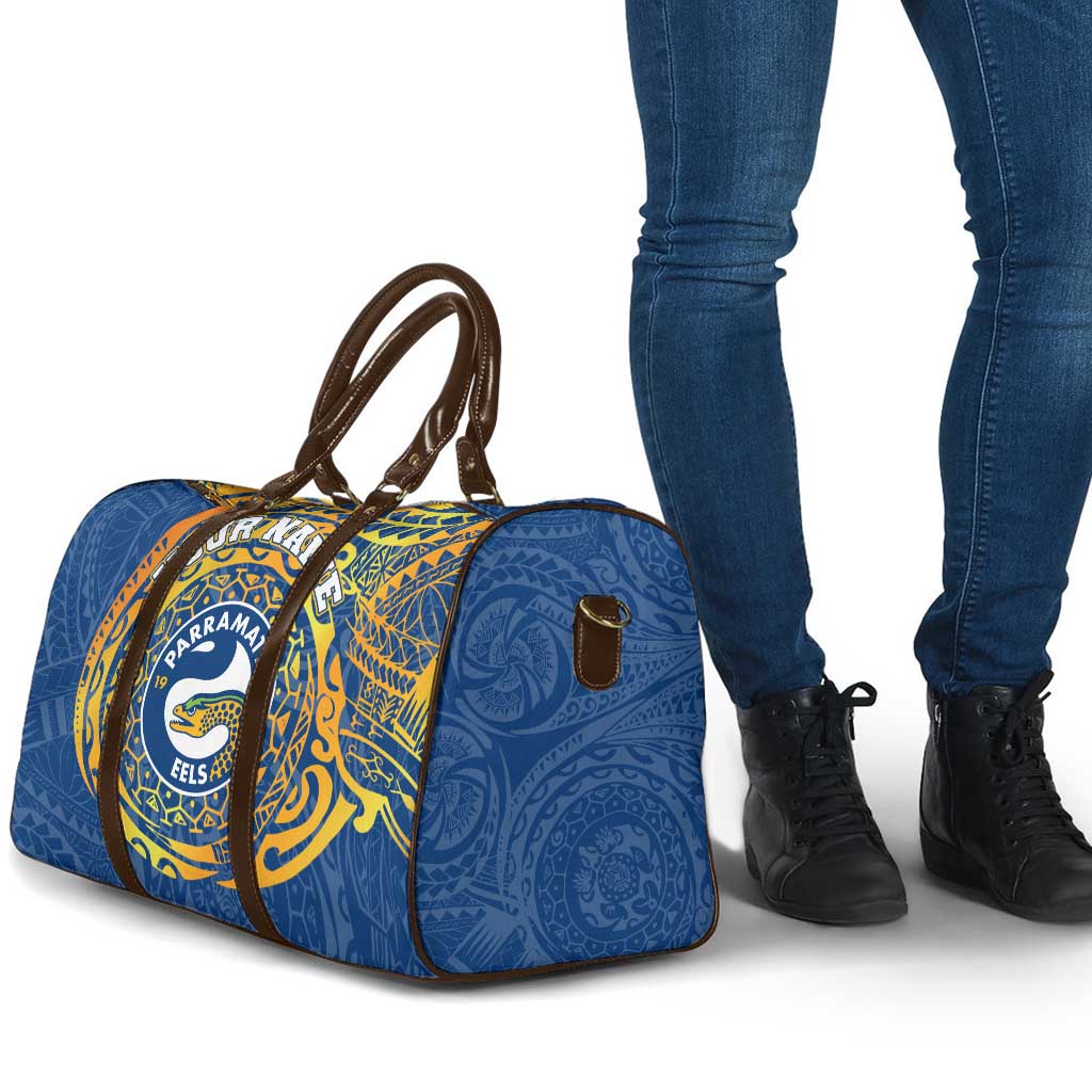 Personalized Parramatta Eels Travel Bag Polynesian Tribal Chest and Sleeve Tattoo
