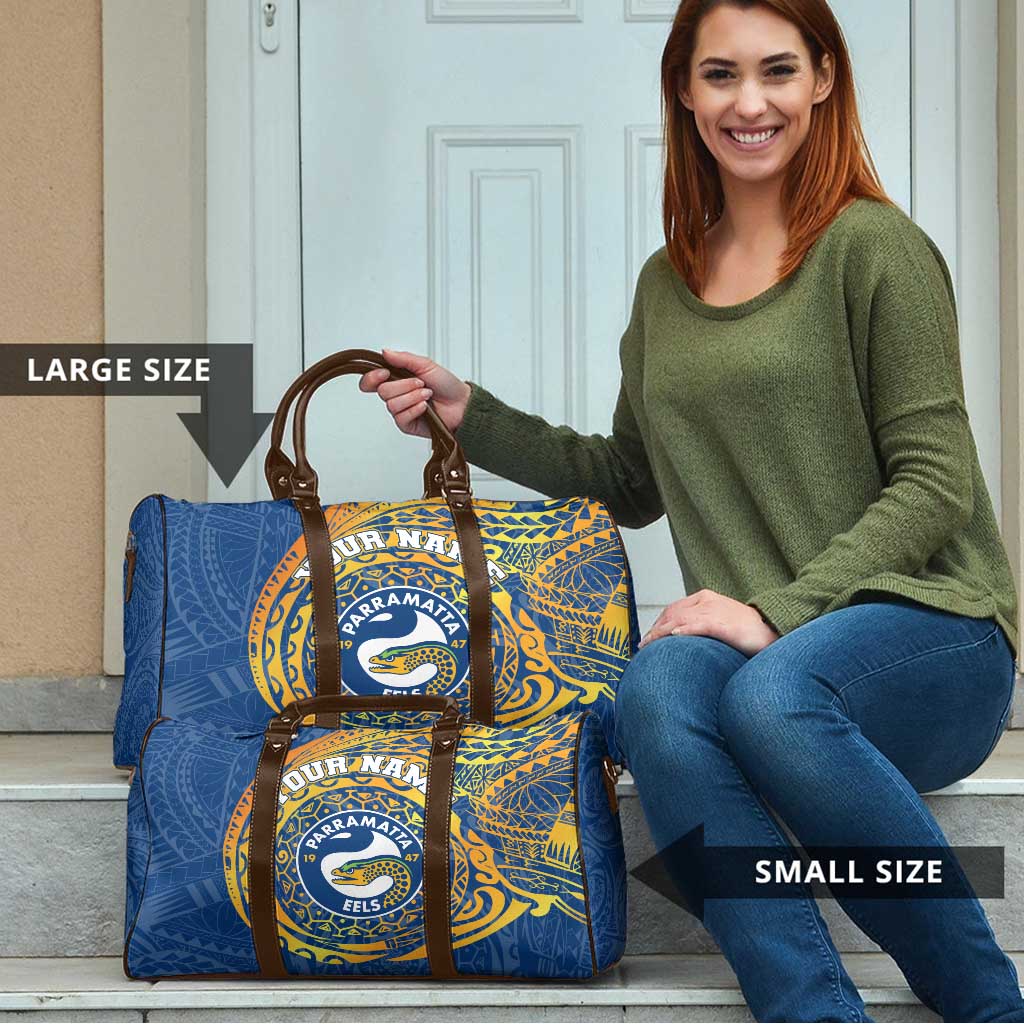 Personalized Parramatta Eels Travel Bag Polynesian Tribal Chest and Sleeve Tattoo