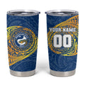 Personalized Parramatta Eels Tumbler Cup Polynesian Tribal Chest and Sleeve Tattoo