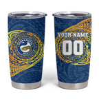 Personalized Parramatta Eels Tumbler Cup Polynesian Tribal Chest and Sleeve Tattoo