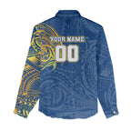 Personalized Parramatta Eels Women Casual Shirt Polynesian Tribal Chest and Sleeve Tattoo