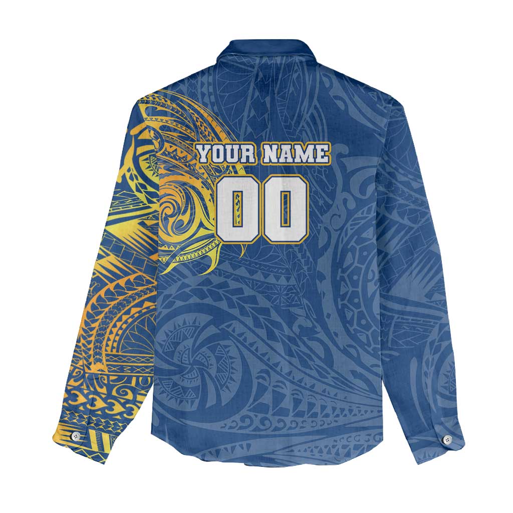 Personalized Parramatta Eels Women Casual Shirt Polynesian Tribal Chest and Sleeve Tattoo