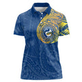 Personalized Parramatta Eels Women Polo Shirt Polynesian Tribal Chest and Sleeve Tattoo