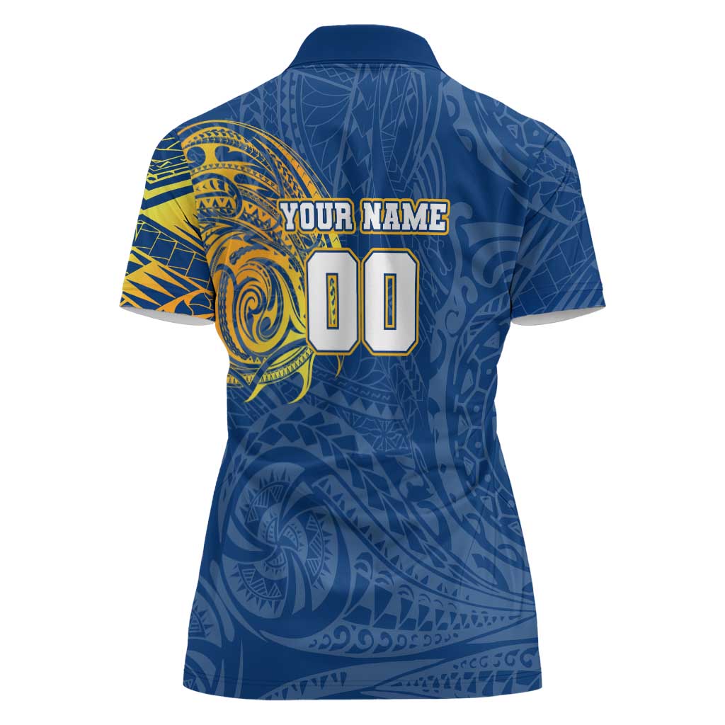 Personalized Parramatta Eels Women Polo Shirt Polynesian Tribal Chest and Sleeve Tattoo