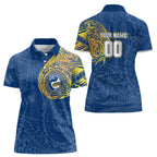 Personalized Parramatta Eels Women Polo Shirt Polynesian Tribal Chest and Sleeve Tattoo