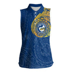 Personalized Parramatta Eels Women Sleeveless Polo Shirt Polynesian Tribal Chest and Sleeve Tattoo