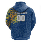 Personalized Parramatta Eels Zip Hoodie Polynesian Tribal Chest and Sleeve Tattoo
