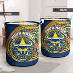 Personalized North Queensland Cowboys Laundry Basket Polynesian Tribal Chest and Sleeve Tattoo
