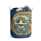 Personalized North Queensland Cowboys Laundry Basket Polynesian Tribal Chest and Sleeve Tattoo