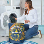 Personalized North Queensland Cowboys Laundry Basket Polynesian Tribal Chest and Sleeve Tattoo
