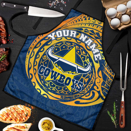 Personalized North Queensland Cowboys Apron Polynesian Tribal Chest and Sleeve Tattoo