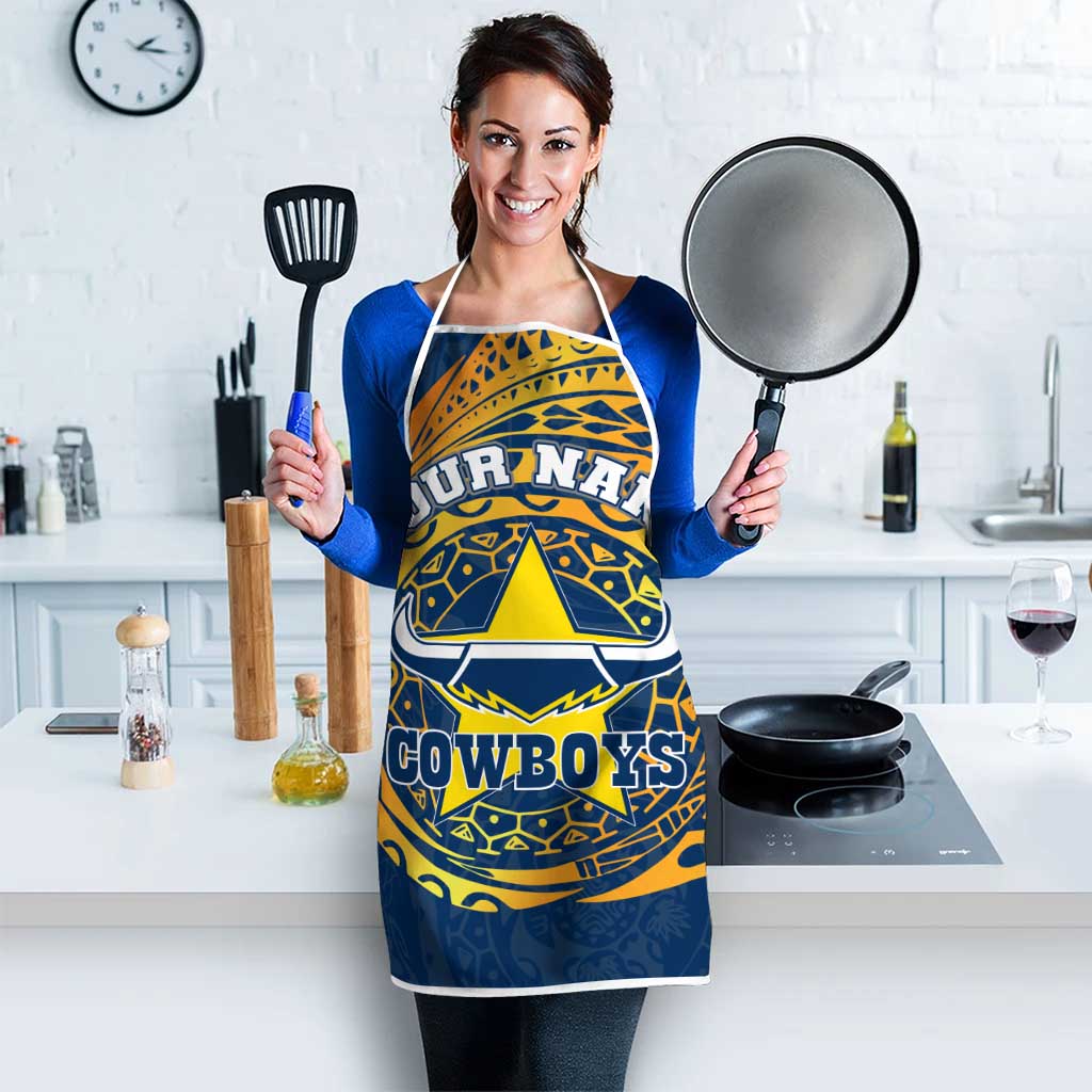 Personalized North Queensland Cowboys Apron Polynesian Tribal Chest and Sleeve Tattoo