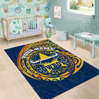 Personalized North Queensland Cowboys Area Rug Polynesian Tribal Chest and Sleeve Tattoo