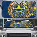 Personalized North Queensland Cowboys Auto Sun Shade Polynesian Tribal Chest and Sleeve Tattoo