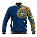 Personalized North Queensland Cowboys Baseball Jacket Polynesian Tribal Chest and Sleeve Tattoo