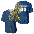 Personalized North Queensland Cowboys Baseball Jersey Polynesian Tribal Chest and Sleeve Tattoo