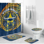 Personalized North Queensland Cowboys Bathroom Set Polynesian Tribal Chest and Sleeve Tattoo