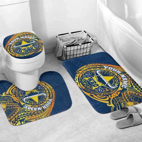 Personalized North Queensland Cowboys Bathroom Set Polynesian Tribal Chest and Sleeve Tattoo