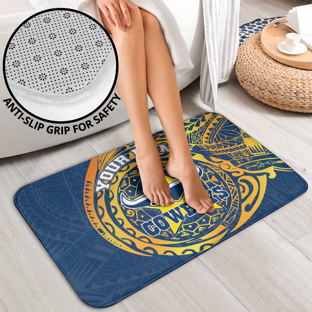 Personalized North Queensland Cowboys Bathroom Set Polynesian Tribal Chest and Sleeve Tattoo