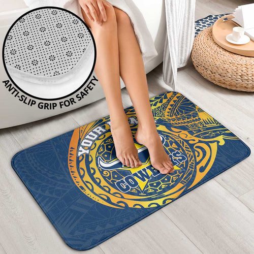 Personalized North Queensland Cowboys Bathroom Set Polynesian Tribal Chest and Sleeve Tattoo