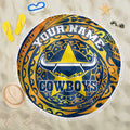 Personalized North Queensland Cowboys Beach Blanket Polynesian Tribal Chest and Sleeve Tattoo