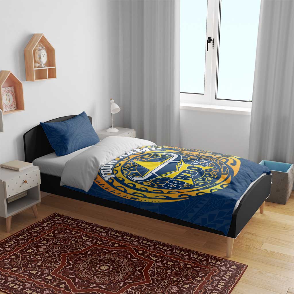 Personalized North Queensland Cowboys Bedding Set Polynesian Tribal Chest and Sleeve Tattoo