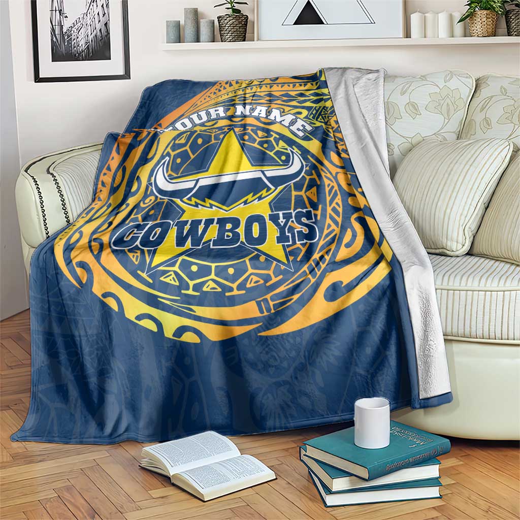 Personalized North Queensland Cowboys Blanket Polynesian Tribal Chest and Sleeve Tattoo