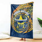 Personalized North Queensland Cowboys Blanket Polynesian Tribal Chest and Sleeve Tattoo