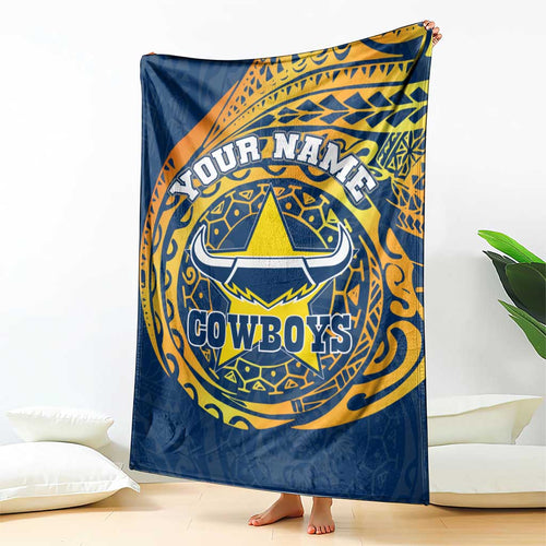Personalized North Queensland Cowboys Blanket Polynesian Tribal Chest and Sleeve Tattoo
