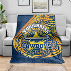 Personalized North Queensland Cowboys Blanket Polynesian Tribal Chest and Sleeve Tattoo