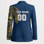 Personalized North Queensland Cowboys Blazer Polynesian Tribal Chest and Sleeve Tattoo