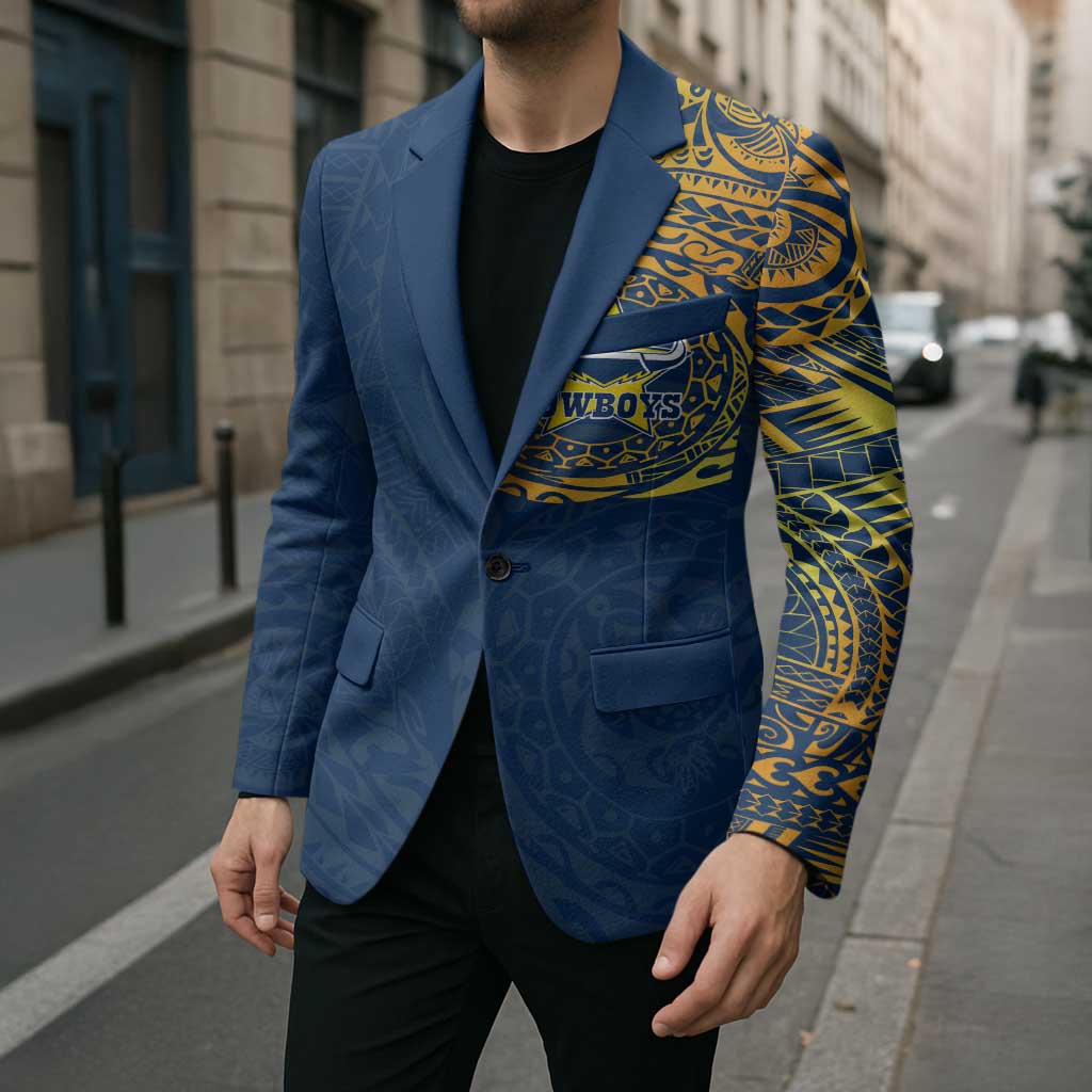 Personalized North Queensland Cowboys Blazer Polynesian Tribal Chest and Sleeve Tattoo