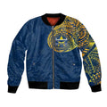 Personalized North Queensland Cowboys Bomber Jacket Polynesian Tribal Chest and Sleeve Tattoo