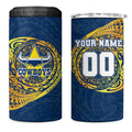 Personalized North Queensland Cowboys 4 in 1 Can Cooler Tumbler Polynesian Tribal Chest and Sleeve Tattoo