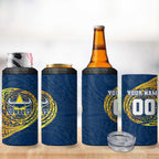 Personalized North Queensland Cowboys 4 in 1 Can Cooler Tumbler Polynesian Tribal Chest and Sleeve Tattoo