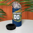 Personalized North Queensland Cowboys 4 in 1 Can Cooler Tumbler Polynesian Tribal Chest and Sleeve Tattoo