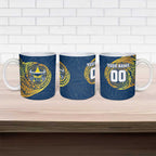 Personalized North Queensland Cowboys Ceramic Mug Polynesian Tribal Chest and Sleeve Tattoo