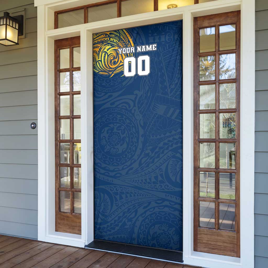 Personalized North Queensland Cowboys Door Cover Polynesian Tribal Chest and Sleeve Tattoo