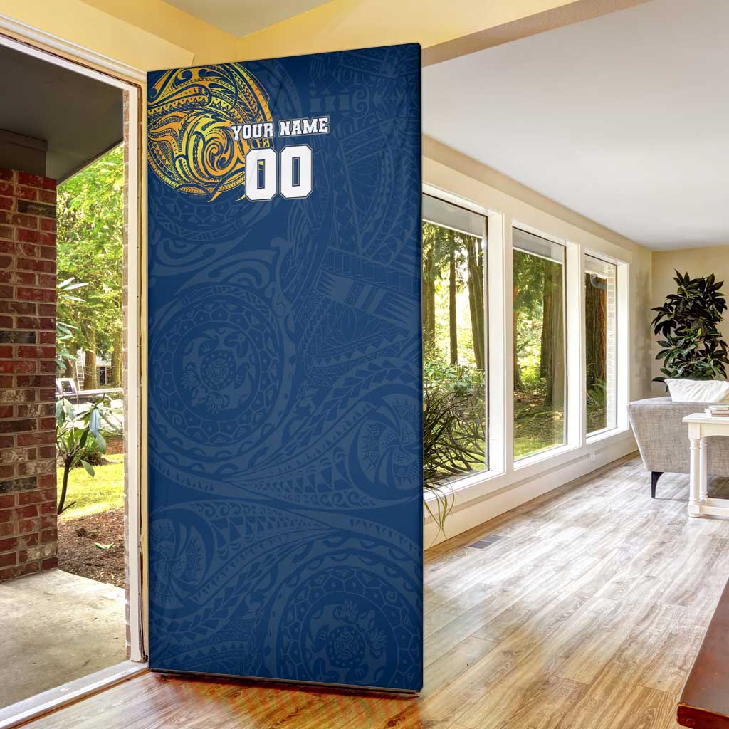 Personalized North Queensland Cowboys Door Cover Polynesian Tribal Chest and Sleeve Tattoo