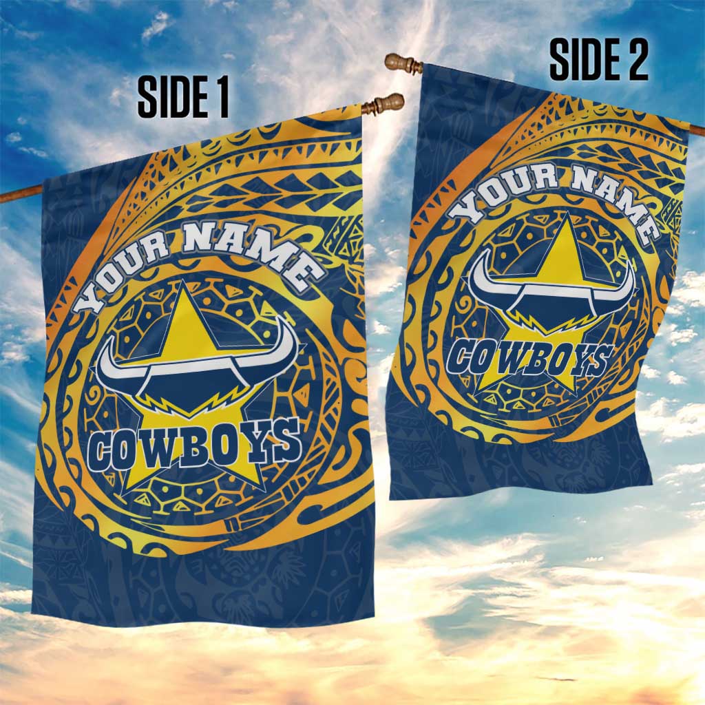 Personalized North Queensland Cowboys Garden Flag Polynesian Tribal Chest and Sleeve Tattoo