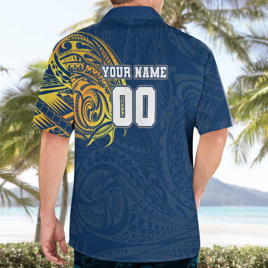 Personalized North Queensland Cowboys Hawaiian Shirt Polynesian Tribal Chest and Sleeve Tattoo