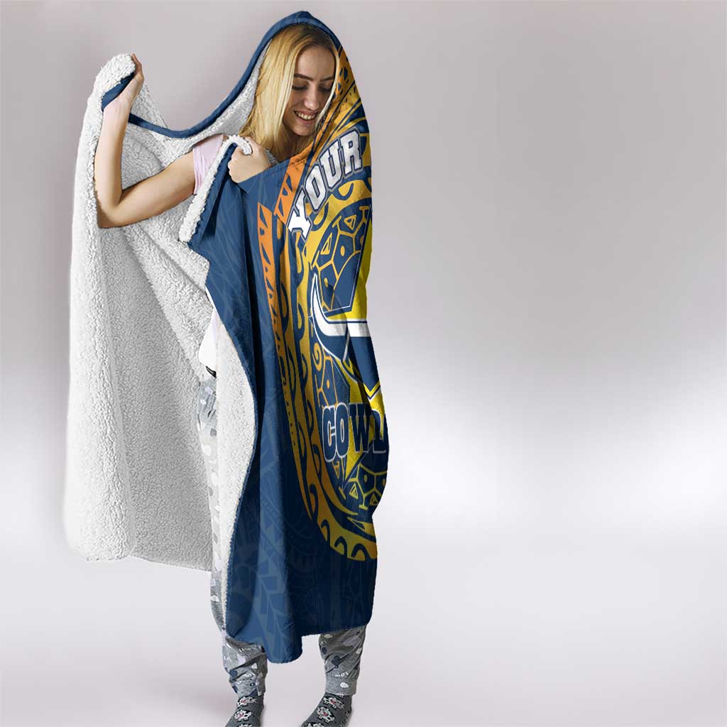 Personalized North Queensland Cowboys Hooded Blanket Polynesian Tribal Chest and Sleeve Tattoo