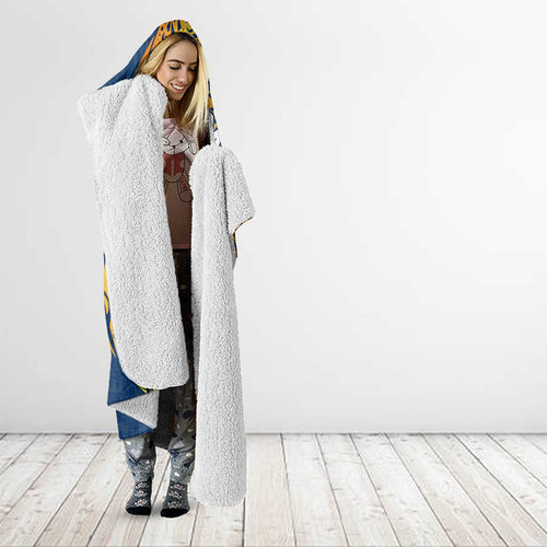 Personalized North Queensland Cowboys Hooded Blanket Polynesian Tribal Chest and Sleeve Tattoo