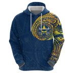 Personalized North Queensland Cowboys Hoodie Polynesian Tribal Chest and Sleeve Tattoo