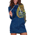 Personalized North Queensland Cowboys Hoodie Dress Polynesian Tribal Chest and Sleeve Tattoo