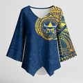 Personalized North Queensland Cowboys Kimono Sleeve Blouse Polynesian Tribal Chest and Sleeve Tattoo